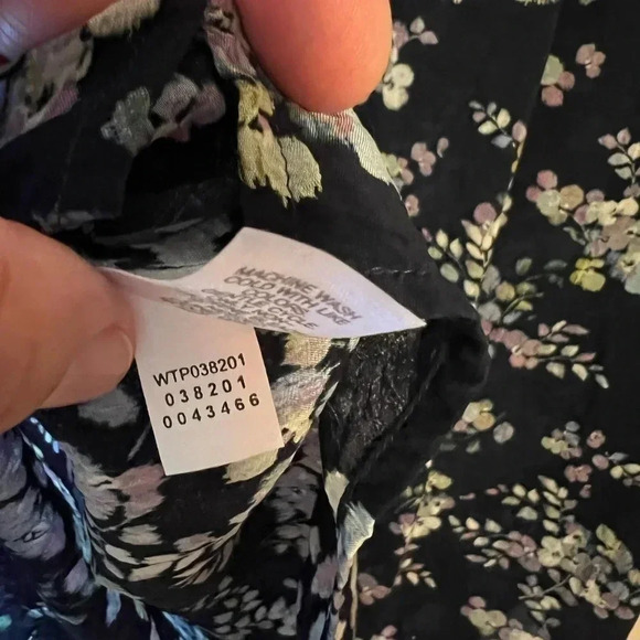 J. Jill Floral Blouse Blue Semi Sheer Tassel Lightweight Large - Picture 7 of 7